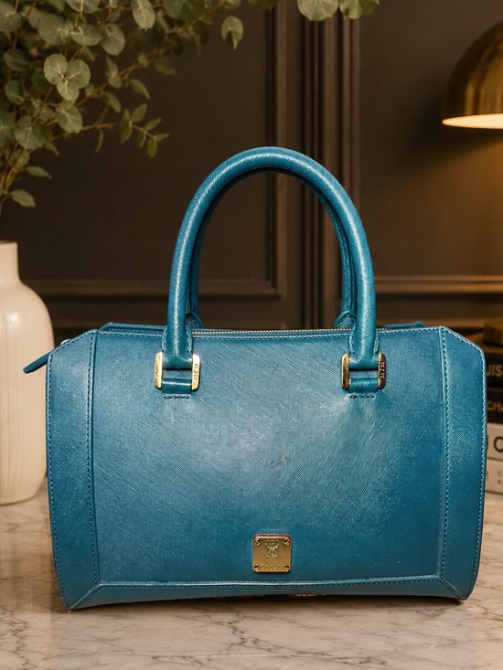 MCM Handbags - MCM Structured Saffiano Leather Satchel with Crossbody Strap